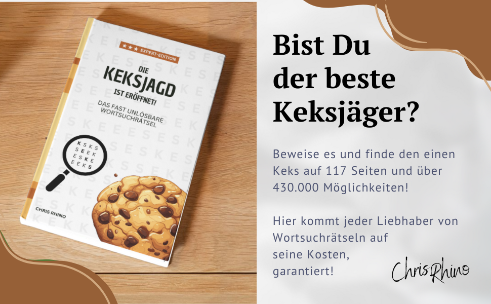 Die Keksjagd ist eröffnet – das ultimative Wortsuchrätsel. Finde den einen Keks unter über 430.000 Möglichkeiten – das perfekte Geschenk für Rätselliebhaber, Freunde und Kollegen
