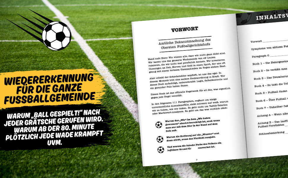Buch der Fußball-Gesetze: 111 lustige Paragraphen für Fans, Fußballspieler, Sofa-Schiedsrichter